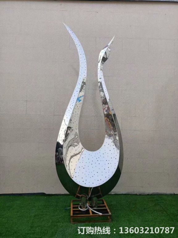 不锈钢天鹅雕塑 抽象天鹅雕塑 动物抽象系列1