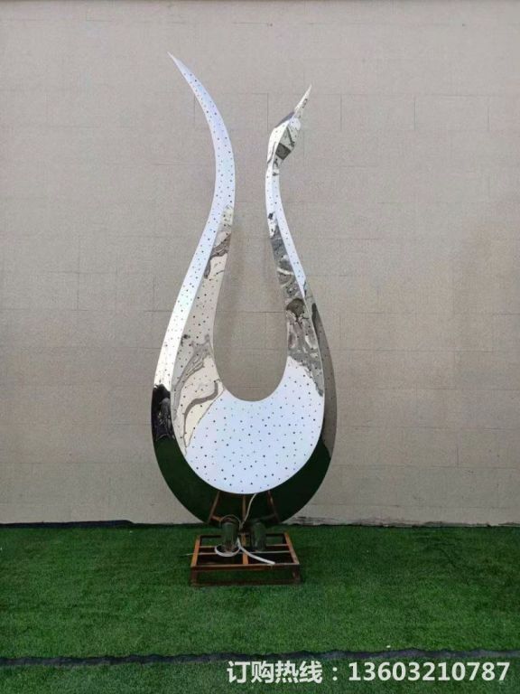 不锈钢天鹅雕塑 抽象天鹅雕塑 动物抽象系列2