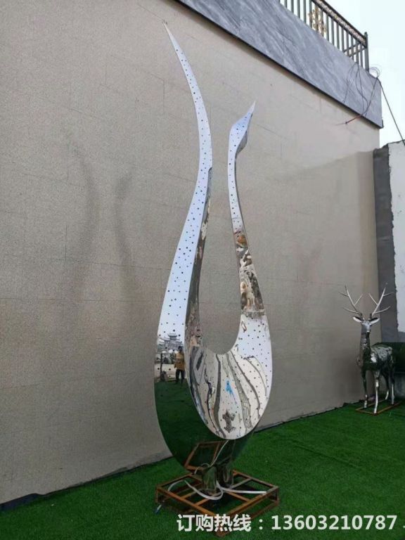 不锈钢天鹅雕塑 抽象天鹅雕塑 动物抽象系列3