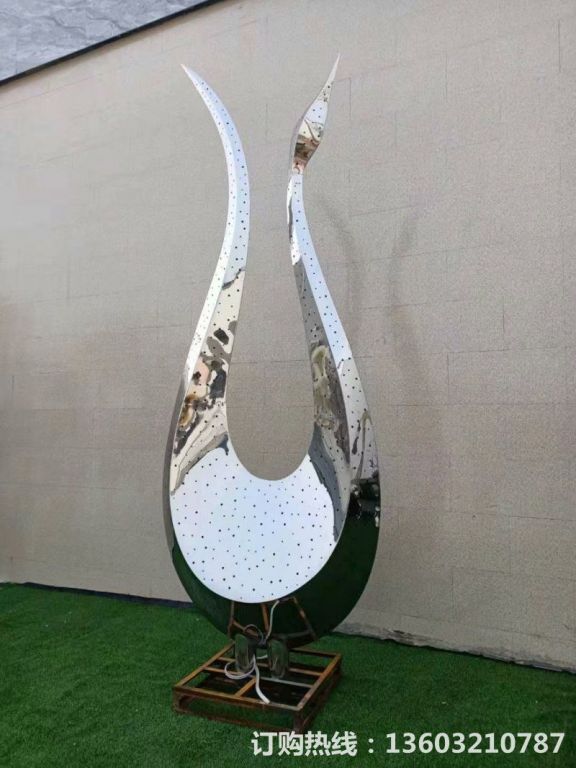 不锈钢天鹅雕塑 抽象天鹅雕塑 动物抽象系列5