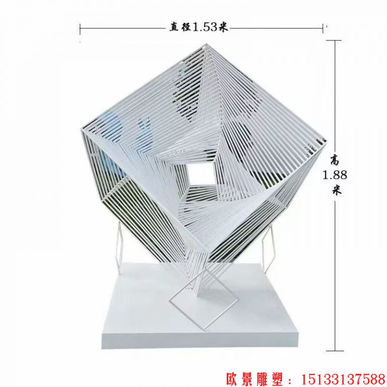 不锈钢异型正方体雕塑，魔方雕塑4
