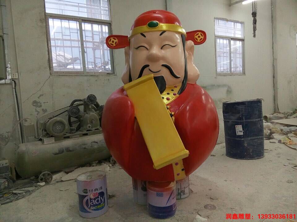 玻璃钢财神爷雕塑