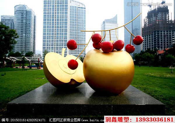 水果不锈钢雕塑 公园仿真水果食品雕塑